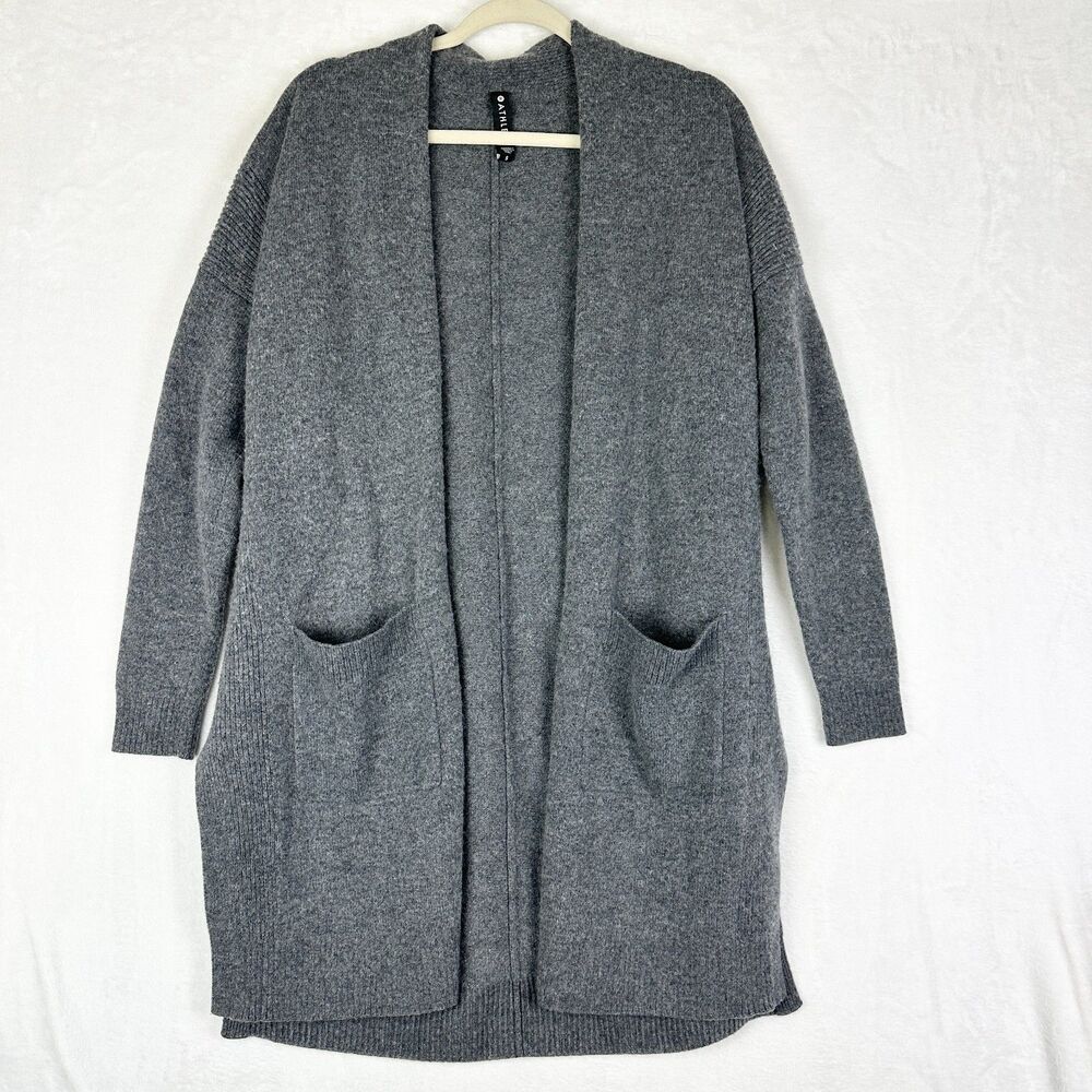 Athleta Spirit Wool Cashmere Wrap Cardigan Size Small Grey